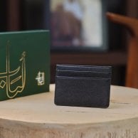 محفظة جلد باللون الاسود حامل بطاقات | لُباب