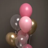 مجموعة بالون وردي وذهبي