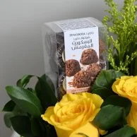 Rocher Chocolate Bag with Natural Roses