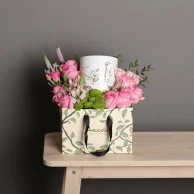 Anoush with pink roses