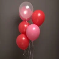 مجموعة بالون احمر و وردي وشفاف