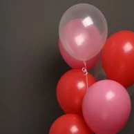مجموعة بالون احمر و وردي وشفاف