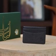 محفظة جلد باللون الاسود حامل بطاقات | لُباب
