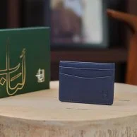 محفظة جلد باللون الكحلي حامل بطاقات | لُباب