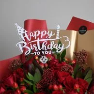 A warm bouquet of roses happy birth day