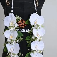 White graduation necklace