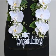 White graduation necklace