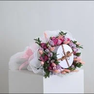 Levo chocolate bouquet with purple roses