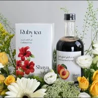 Shaya Gift | Hibiscus Berry Tea with Peach Iced Tea and Yellow Flowers