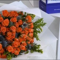 Orange baby rose bouquet with PocoD'or fancy sticks chocolate 