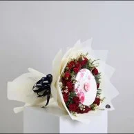 باقة بستاني روز مع ورد أحمر