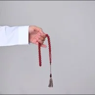 Transparent Burgundy Bakelite Misbaha Custom Karkosha Tassel | Lubab