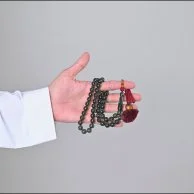 Transparent Olive Bakelite Misbaha Custom Karkosha Tassel | Lubab