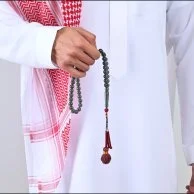 Transparent Olive Bakelite Misbaha Custom Karkosha Tassel | Lubab