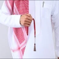 Transparent Burgundy Bakelite Misbaha Custom Karkosha Tassel | Lubab