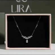 عقد زركون بفص أبيض | مجوهرات ليرا