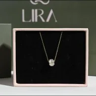 عقد ذهبي بحجر أبيض | مجوهرات ليرا