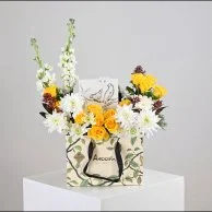 Anoosh Chocolate Bag | Yellow & White Flowers
