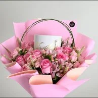 Anoush bouquet with pink roses