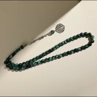 سبحة بكلايت اخضر مخلوط | طربزونة معدنية| من لُباب