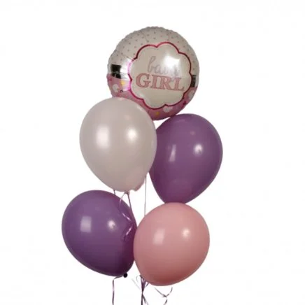 بالون المواليد بنت، وردي وبنفسجي
