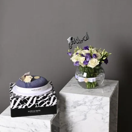 فازة الاستوما البنفسجية مع كيك بلوفلفت من آني وداني حجم وسط