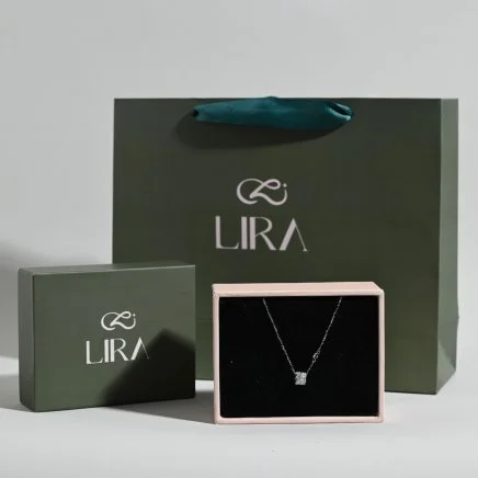 عقد حلقة زركون أبيض | مجوهرات ليرا