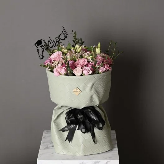 Tiffany Leather Rose Bouquet with Congratulations on Graduation