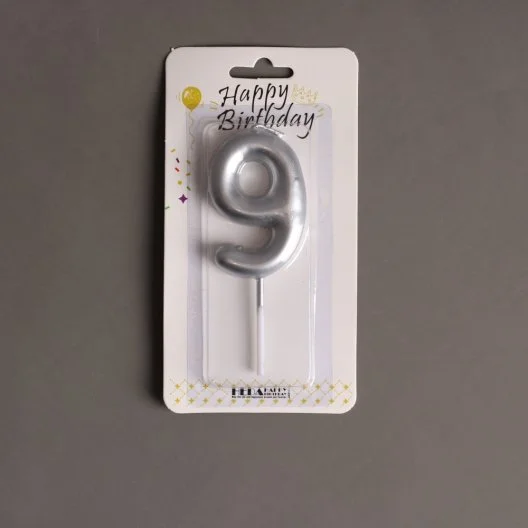 Silver number candles