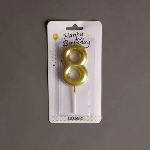 Gold number candle