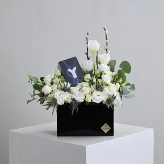 Yves Saint Laurent Y perfume with white roses