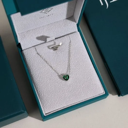Green Heart Crystal Necklace from Fayendra