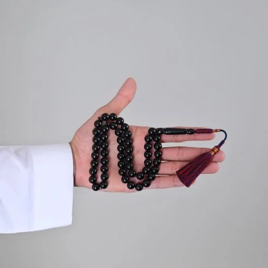Black Bakelite Misbaha custom Karkosha Tassel | Lubab