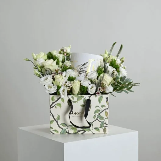 Anoush with white roses