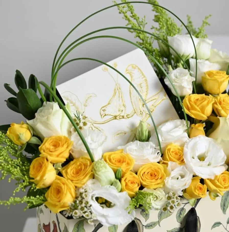 Anoush with yellow roses
