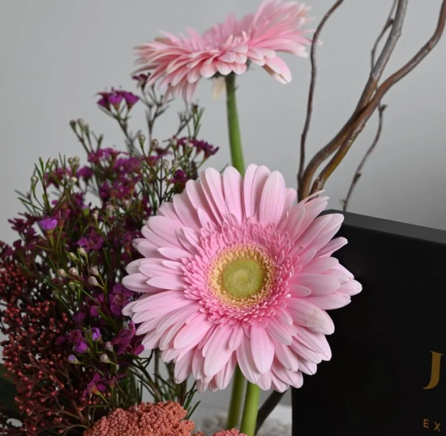 بطاقة إهداء من جو سبا مع أزهار الجاربيرا ( مساج )