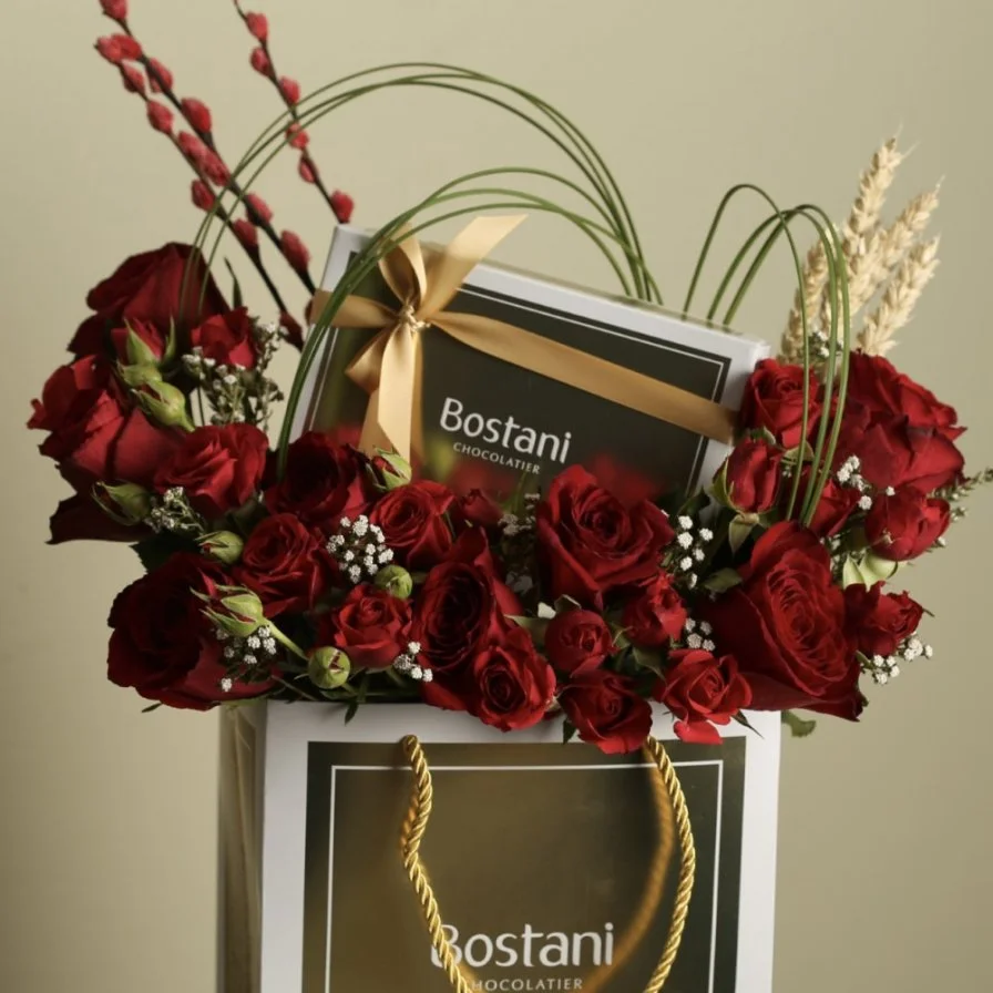 Boustani chocolate with red roses