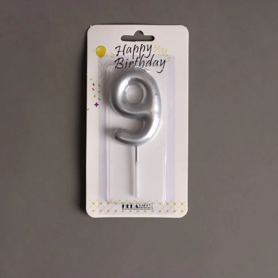 Silver number candles