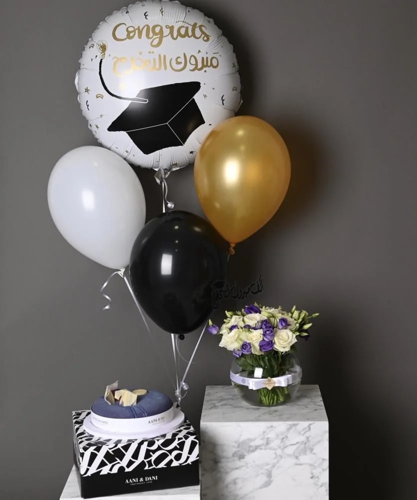 A package of purple ostomy vase with blue velvet cake from Annie and Danny, medium size