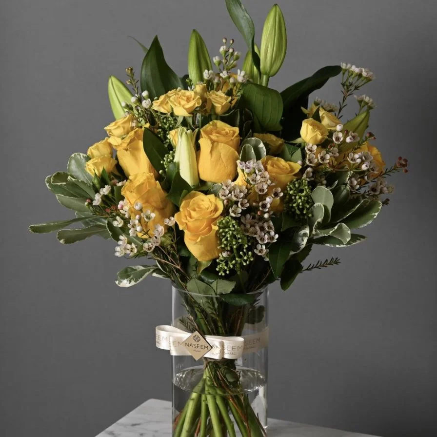 Yellow Fancy Vase