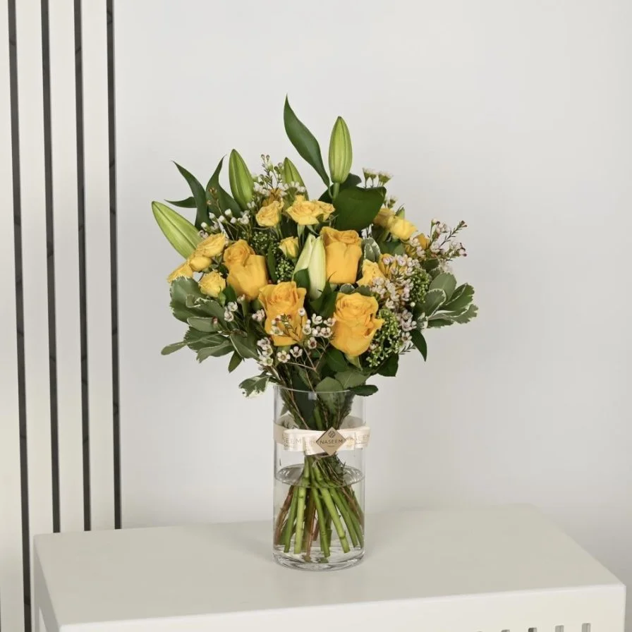 Yellow Fancy Vase