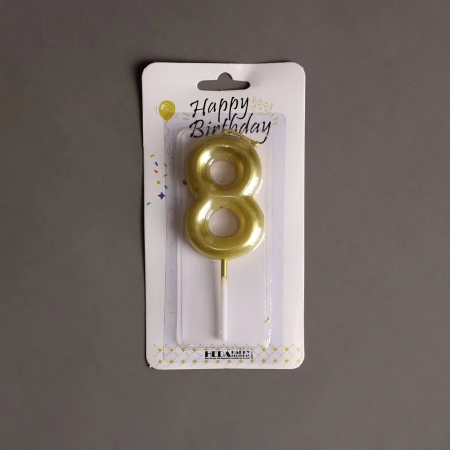 Gold number candle