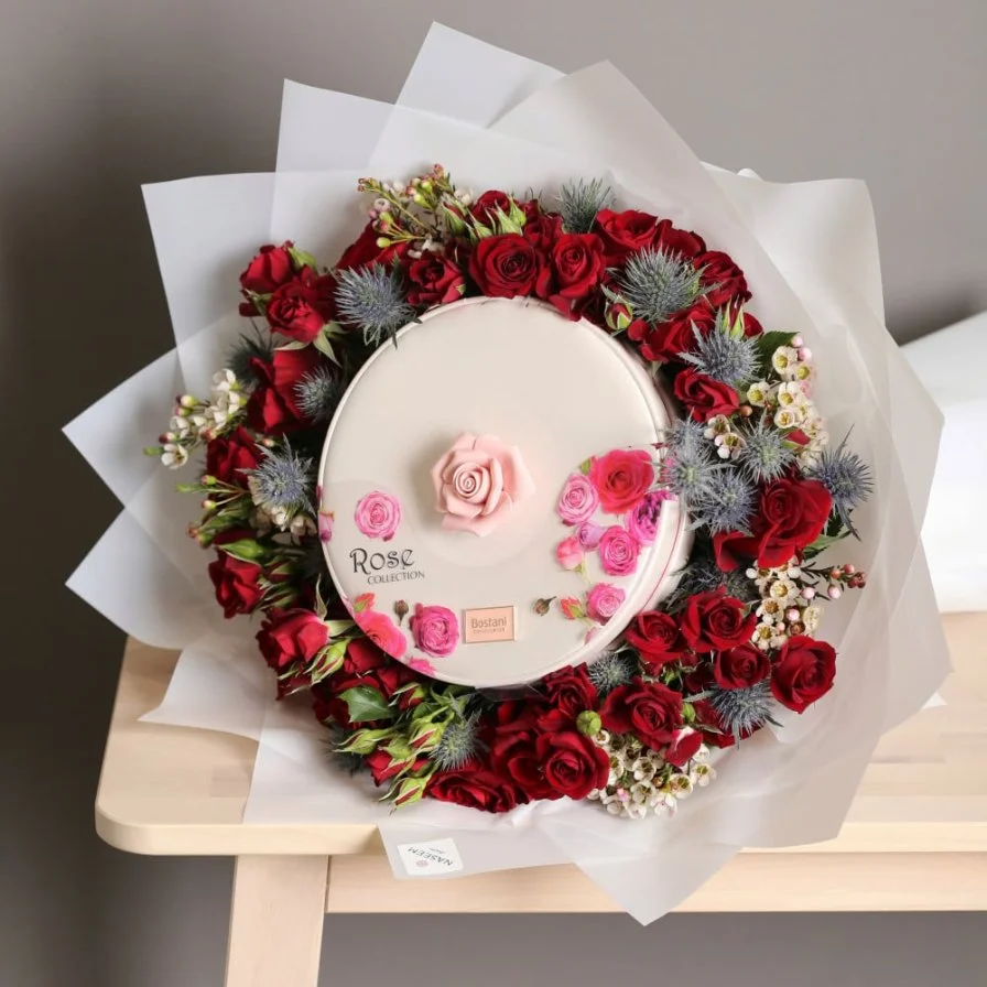 Boustani Rose Bouquet with red roses
