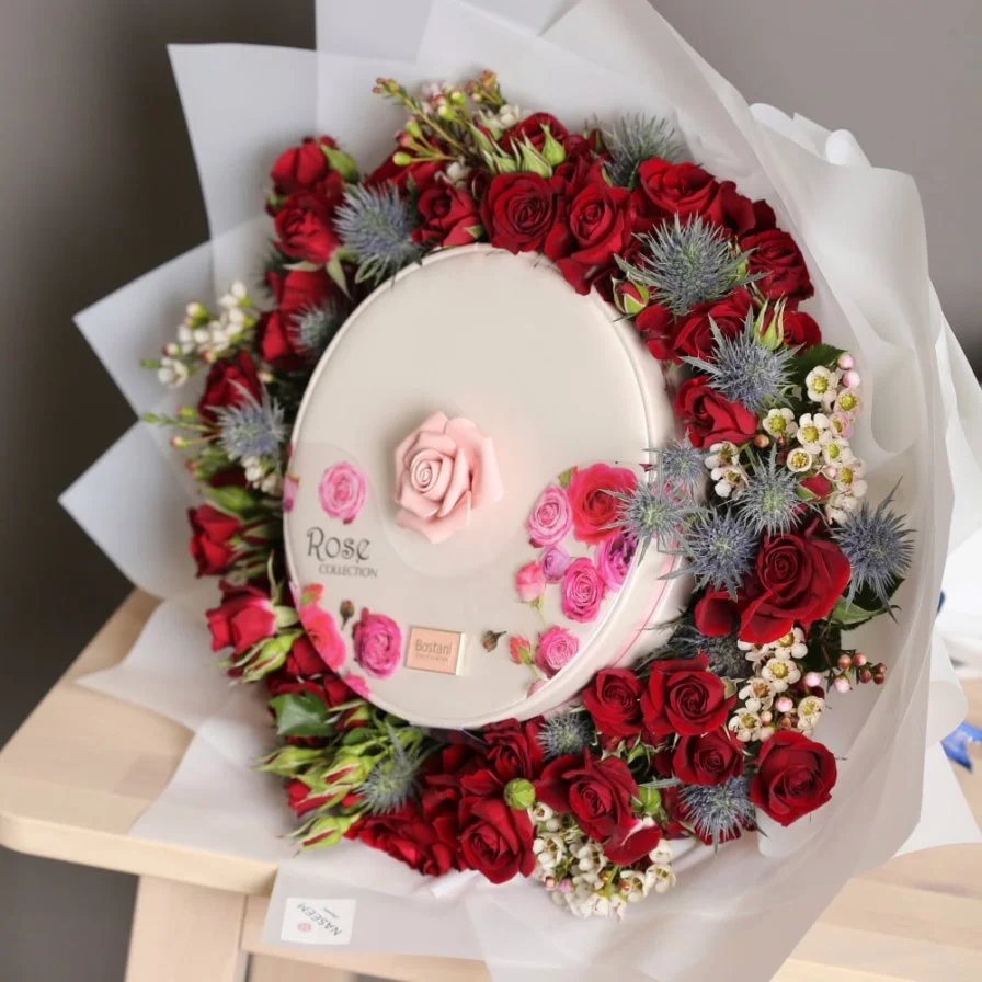 Boustani Rose Bouquet with red roses