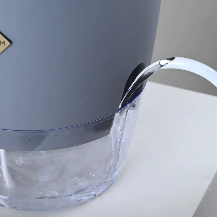 White Peace Lily in Grey Self-Watering Pot