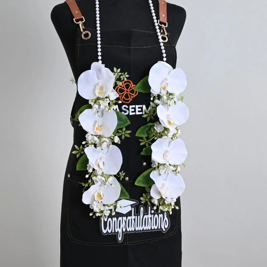 White graduation necklace