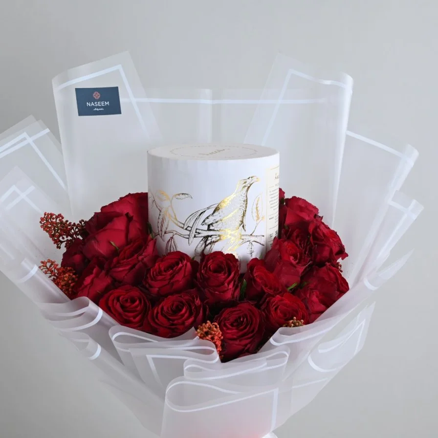 Anoush bouquet with red roses