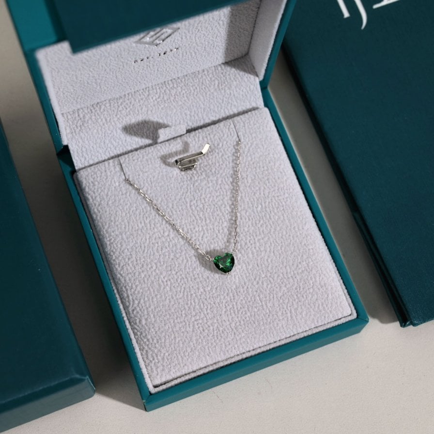 Green Heart Crystal Necklace from Fayendra