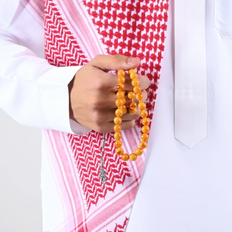 سبحة بكلايت اصفر منجم طربزونة فضة | لباب