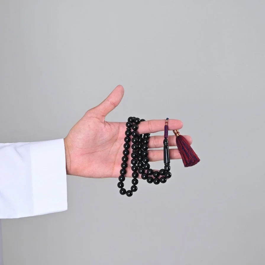 Black Bakelite Misbaha custom Karkosha Tassel | Lubab
